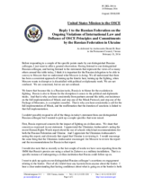 First statement by the Delegation of the United States of America in response to the statement by the Delegation of the Russian Federation on the situation in Ukraine and the need to implement the Minsk agreements