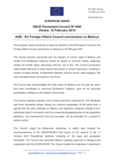 Statement by the Dutch EU Presidency on the European Union Foreign Affairs Council conclusions on Belarus