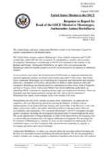 Statement by the Delegation of the United States of America in response to the report by the Head of the OSCE Mission to Montenegro, Ambassador Janina Hrebickova