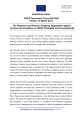 Statement by the Dutch EU Presidency on the ongoing aggression against Ukraine and violations of OSCE principles and commitments by the Russian Federation
