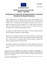 Statement by the Dutch EU Presidency on the abduction and illegal detention of Ukrainian citizens by the Russian Federation