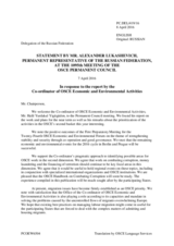 Statement by the Delegation of the Russian Federation in response to the report by the Co-ordinator of OSCE Economic and Environmental Activities, Dr. Halil Yurdakul Yigitgüden