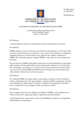 Statement by the Delegation of Norway in response to the report by the Director of the Office for Democratic Institutions and Human Rights (ODIHR), Mr. Michael Georg Link