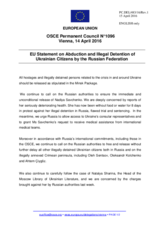 Statement by the Dutch EU Presidency on the abduction and illegal detention of Ukrainian citizens by the Russian Federation