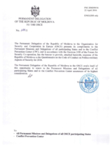 Response by the Delegation of Moldova to the Questionnaire on the Code of Conduct on Politico-Military Aspects of Security