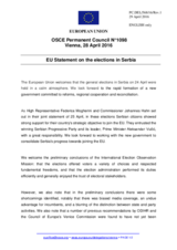 Statement by the Dutch EU Presidency on the parliamentary elections in Serbia, held on 24 April 2016