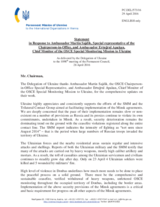 Statement by the Delegation of Ukraine in response to the update by Ambassador Martin Sajdik and to the report by Ambassador Ertugrul Apakan