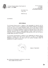 Response by the Delegation of Belgium to the Questionnaire on the Code of Conduct on Politico-Military Aspects of Security