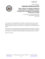 Statement by the Delegation of the United States of America in response to the statement by the Delegation of the Russian Federation on the situation in Ukraine and the need to implement the Minsk agreements
