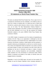 Statement by the Dutch EU Presidency on the World Press Freedom Day, celebrated on 3 May 2016