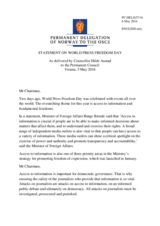Statement by the Delegation of Norway on the World Press Freedom Day, celebrated on 3 May 2016