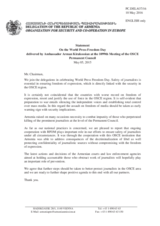 Statement by the Delegation of Armenia on the World Press Freedom Day, celebrated on 3 May 2016