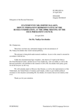 Statement by the Delegation of the Russian Federation on the abduction and illegal detention of Ukrainian citizens by the Russian Federation