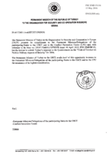 Response by the Delegation of Turkey to the Questionnaire on the Code of Conduct on Politico-Military Aspects of Security