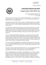 Statement by the Delegation of the United States of America on the young leaders in the OSCE area
