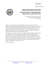 Statement by the Delegation of the United States of America in response to the statement by the Delegation of Norway, also on behalf of several delegations, on the 6th World Congress against the Death Penalty, being held in Oslo from 21 to 23 June 2016
