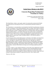 Statement by the Delegation of the United States of America on the arrest of the human rights defender Ms. S. Korur Fincanci and the two journalists Mr. E. Önderoğlu and Mr. A. Nesin in Turkey