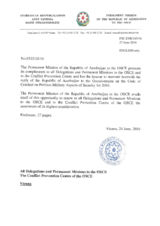Response by the Delegation of Azerbaijan to the Questionnaire on the Code of Conduct on Politico-Military Aspects of Security