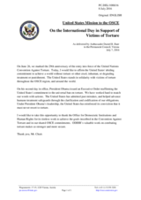 Statement by the Delegation of the United States of America in response to the International Day in Support of Victims of Torture, observed on 26 June 2016