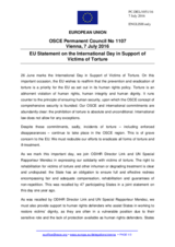 Statement by the Slovak EU Presidency in response to the International Day in Support of Victims of Torture, observed on 26 June 2016