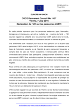 Déclaration de l’UE sur les personnes LGBTI