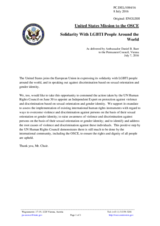 Statement by the Delegation of the United States of America on the lesbian, gay, bisexual, transsexual and intersex (LGBTI) people
