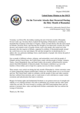 Statement by the Delegation of the United States of America on the terrorist attacks that occurred during the holy month of Ramadan