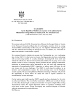 Statement by the Delegation of Moldova in response to the address by the Minister for Foreign Affairs of Austria, H.E. Sebastian Kurz