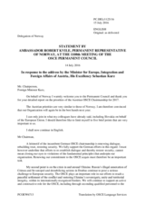 Statement by the Delegation of Norway in response to the address by the Minister for Foreign Affairs of Austria, H.E. Sebastian Kurz