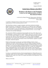 Statement by the Delegation of the United States of America in response to the 2015 Annual Report by the Secretary General on the Implementation of OSCE Recruitment Policies