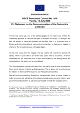 Statement by the Slovak EU Presidency on the 21st  anniversary of the genocide in Srebrenica, Bosnia and Herzegovina