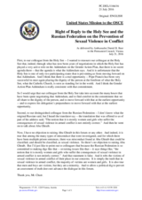 Statement by the Delegation of the United States of America in response to the statements by the delegations of the Holy See and of the Russian Federation