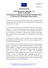 Statement by the Slovak EU Presidency in response to the report by the Head of the OSCE Office in Yerevan, Ambassador Argo Avakov