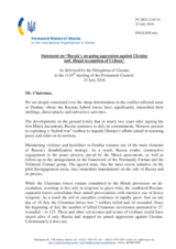 Statement by the Delegation of Ukraine on the Russia’s ongoing aggression against Ukraine and illegal occupation of Crimea