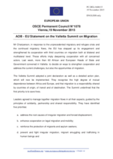 Statement by the Luxembourgian EU Presidency on the 2015 Valletta Summit on migration held on 11 and 12 November 2015