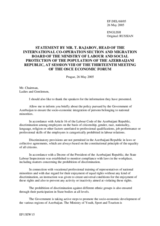 Statement by Mr. T. Rajabov, Head of the International Co-operation Section and Migration Board of the Ministry of Labour and Social Protection of the population of the Azerbaijani Republic