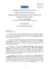 Welcoming Remarks by Amb. Lamberto Zannier