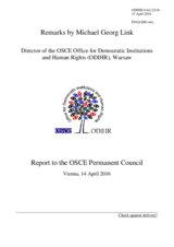 Report by the Director of the Office for Democratic Institutions and Human Rights (ODIHR), Mr. Michael Georg Link