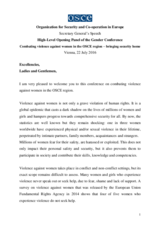 Opening Speech by Lamberto Zannier, OSCE Secretary General