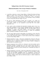 Talking Points of the OSCE Secretary General Lamberto Zannier