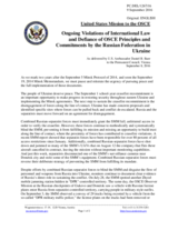 Statement by the Delegation of the United States of America on the Russia’s ongoing aggression against Ukraine and illegal occupation of Crimea