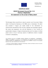 Statement by the Slovak EU Presidency on the ongoing concerns about freedom of expression and freedom of the media in Azerbaijan