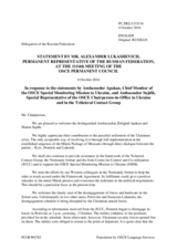 Statement by the Delegation of the Russian Federation in response to the update by Ambassador Martin Sajdik and by Ambassador Ertugrul Apakan