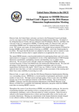 Statement by the Delegation of the United States of America in response to the report by the Director of the Office for Democratic Institutions and Human Rights (ODIHR), Mr. Michael Georg Link, on the Human Dimension Implementation Meeting