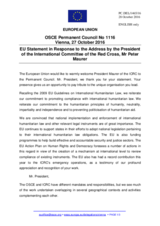 Statement by the Slovak EU Presidency in response to the address by the President of the International Committee of the Red Cross, H.E. Peter Maurer