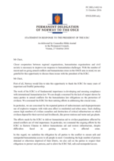 Statement by the Delegation of Norway in response to the address by the President of the International Committee of the Red Cross, H.E. Peter Maurer