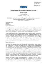 Opening Remarks by the OSCE Secretary General Lamberto Zannier