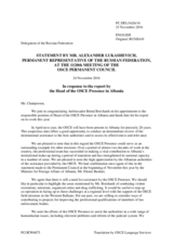 Statement by the Delegation of the Russian Federation in response to the report by the Head of the OSCE Presence in Albania, Ambassador Bernd Borchardt