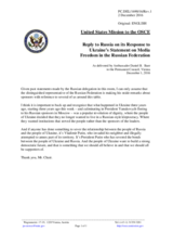 Statement by the Delegation of the United States of America on the situation of the Russian media