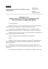 Decision No. 1/16 - Extension of the Mandate of the OSCE Representative on Freedom of the Media